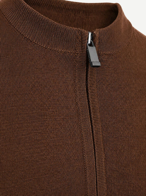 Crew zip merino bruin