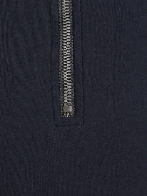 Scuba halve rits trui donkerblauw