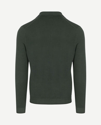 Compact cotton poloshirt donkergroen