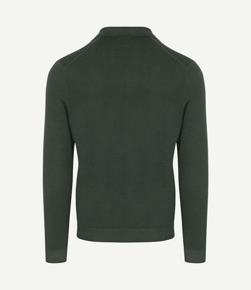Compact cotton poloshirt donkergroen