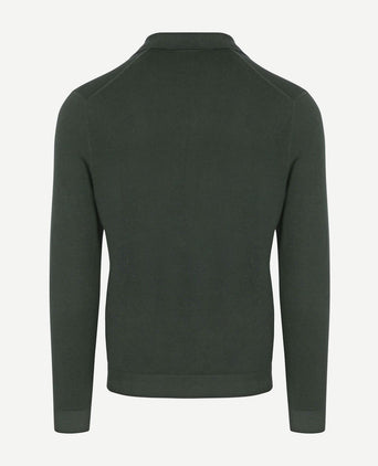 Compact cotton poloshirt donkergroen