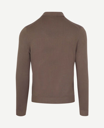 Compact cotton poloshirt taupe