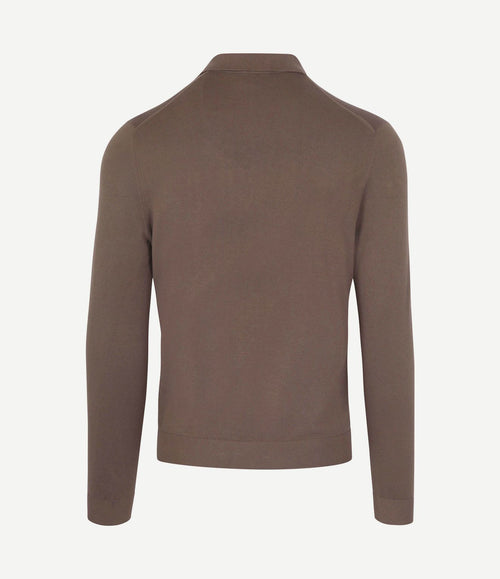 Compact cotton poloshirt taupe