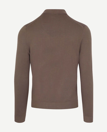 Compact cotton poloshirt taupe