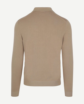 Compact cotton poloshirt beige