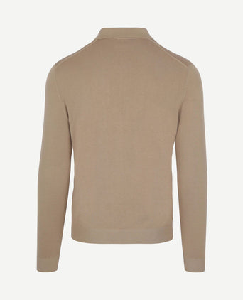Compact cotton poloshirt beige