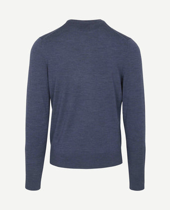 Merino pullover denim blauw