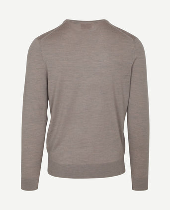 Merino pullover v-hals greige