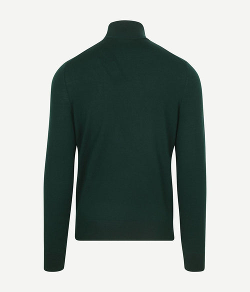 Suitable merino coltrui donkergroen | Slim-fit