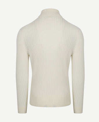 Suitable coltrui rib merino off white | Slim-fit