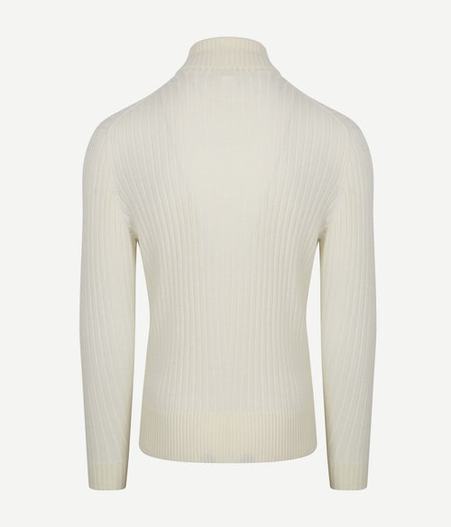 Suitable coltrui rib merino off white | Slim-fit