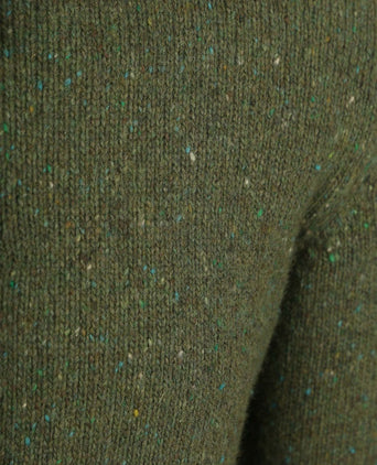 Suitable halve rits trui donnegal tweed eco wool groen