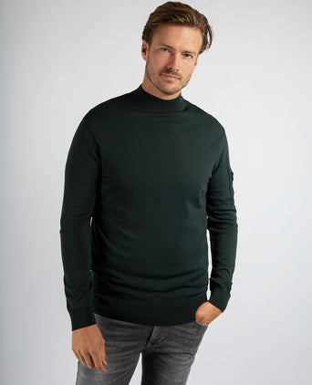 Suitable trui cooldry knit turtleneck groen | Slim-fit