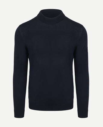 Suitable trui cooldry knit turtleneck donkerblauw | Slim-fit