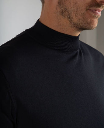 Suitable trui cooldry knit turtleneck donkerblauw | Slim-fit