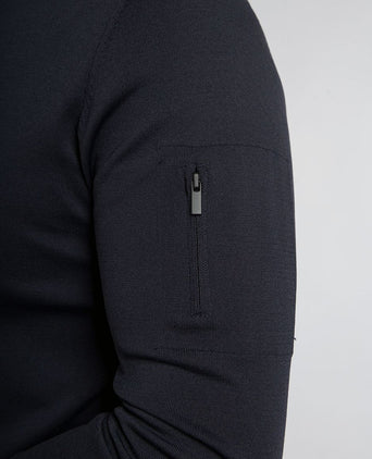 Suitable trui cooldry knit turtleneck donkerblauw | Slim-fit