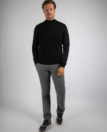 Suitable trui cooldry knit turtleneck zwart | Slim-fit