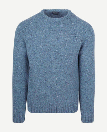 Trui donnegal tweed eco wool blauw