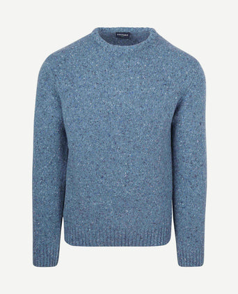 Trui donnegal tweed eco wool blauw