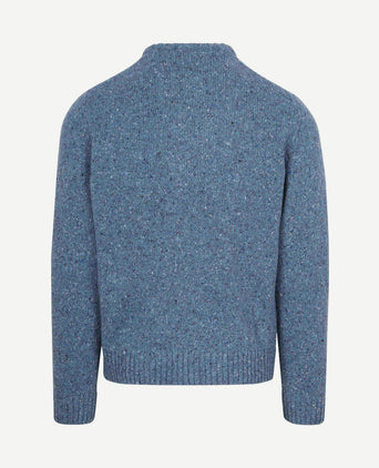 Trui donnegal tweed eco wool blauw