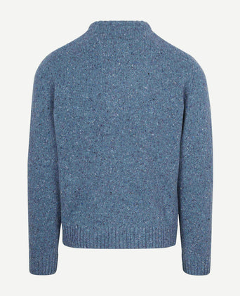 Trui donnegal tweed eco wool blauw