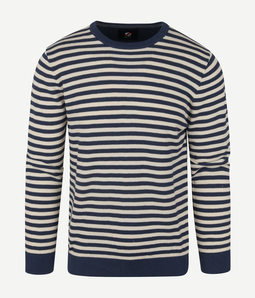 Suitable trui o-hals blauw streep