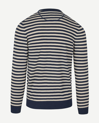 Suitable trui o-hals blauw streep