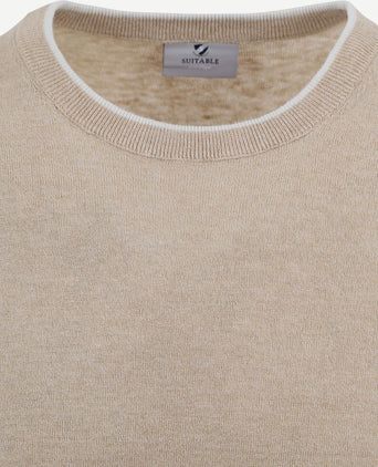 Suitable trui o-hals johan beige | Regular-fit