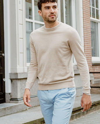 Suitable trui o-hals johan beige | Regular-fit