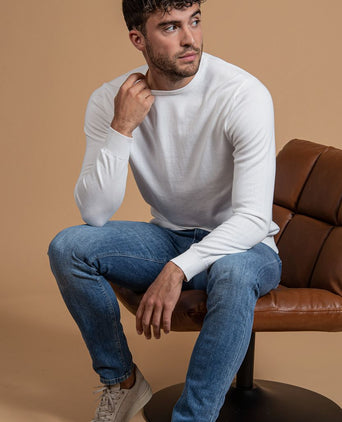 Suitable trui o-hals wit