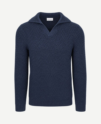 Trui riva heavy structure donkerblauw