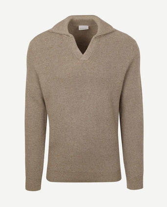 Suitable trui riva knit taupe | Regular-fit