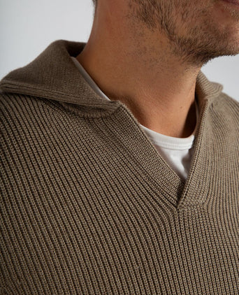 Suitable trui riva knit taupe | Regular-fit