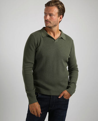 Suitable trui riva structure melange groen | Regular-fit