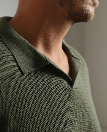 Suitable trui riva structure melange groen | Regular-fit