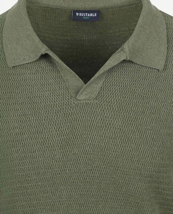 Suitable trui riva structure melange groen | Regular-fit