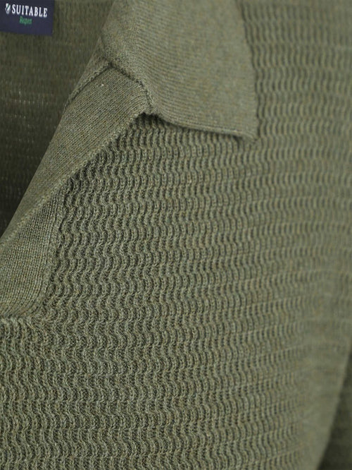 Suitable trui riva structure melange groen | Regular-fit