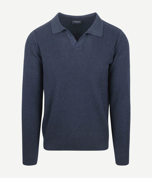 Suitable trui riva structure melange donkerblauw | Regular-fit