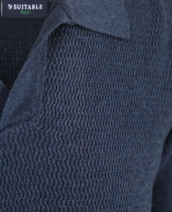 Trui riva structure melange donkerblauw