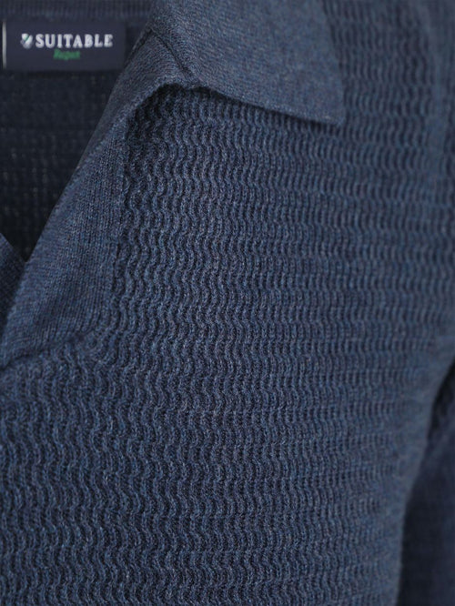Trui riva structure melange donkerblauw