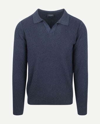 Trui riva structure melange donkerblauw