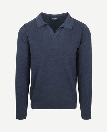 Trui riva structure melange donkerblauw