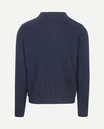 Trui riva structure melange donkerblauw