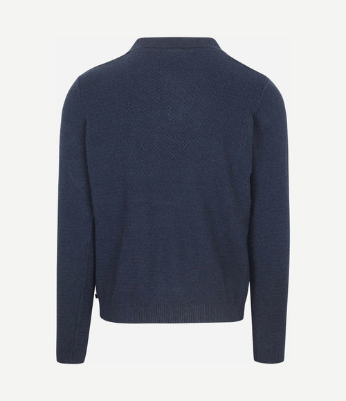 Trui riva structure melange donkerblauw