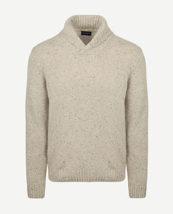 Trui shawl tweed eco wool ecru