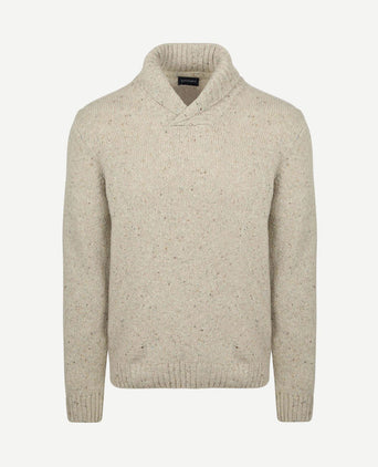 Trui shawl tweed eco wool ecru