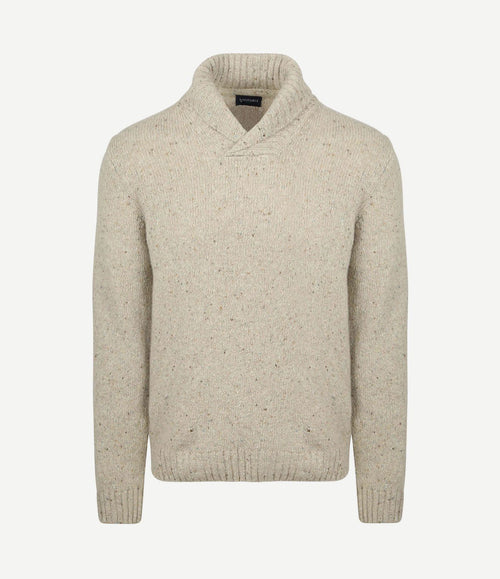 Trui shawl tweed eco wool ecru