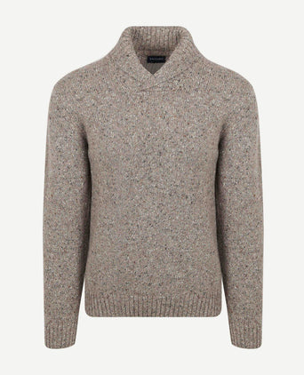 Trui shawl tweed eco wool taupe