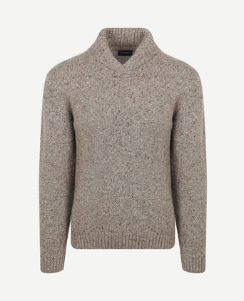 Trui shawl tweed eco wool taupe