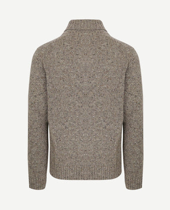 Trui shawl tweed eco wool taupe